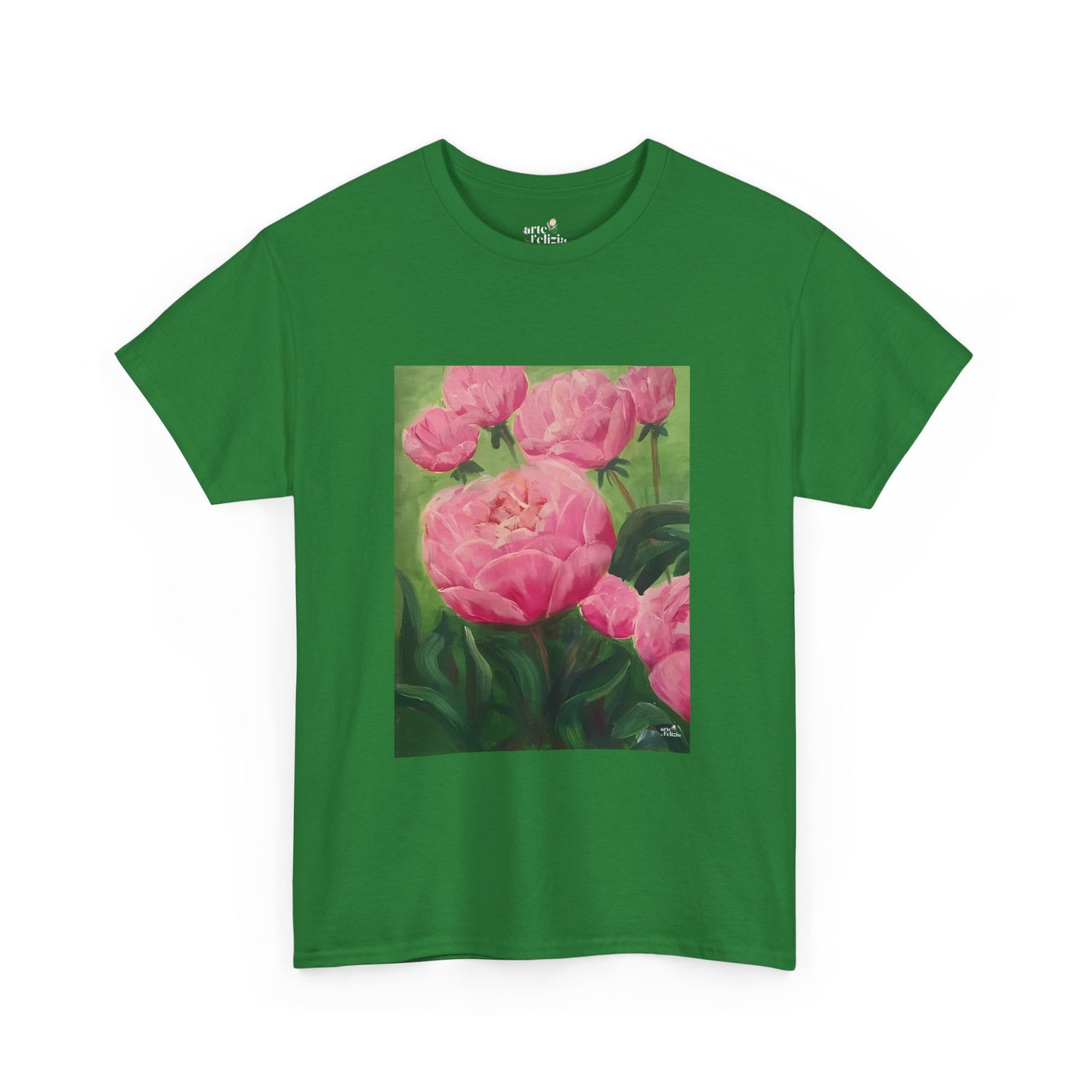 Unisex Heavy Cotton Tee - Pink Peonies