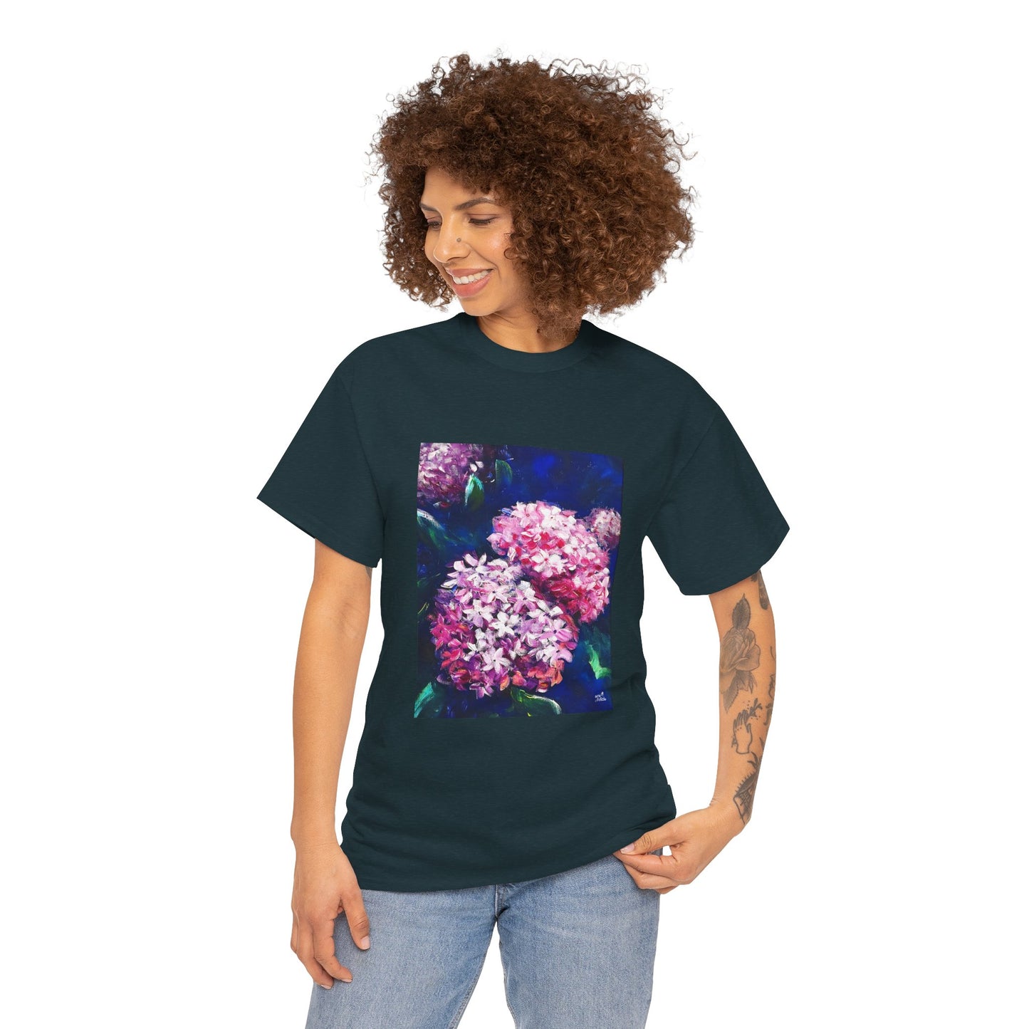 Unisex Heavy Cotton Tee - Hydrangeas