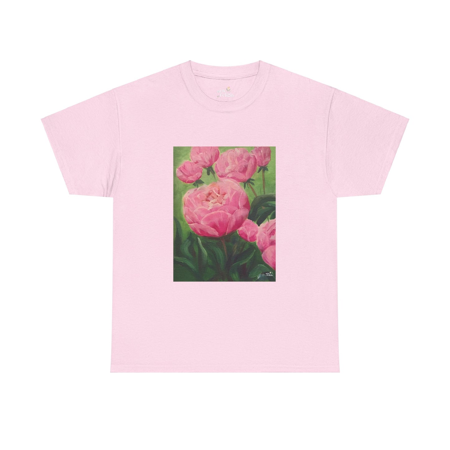 Unisex Heavy Cotton Tee - Pink Peonies