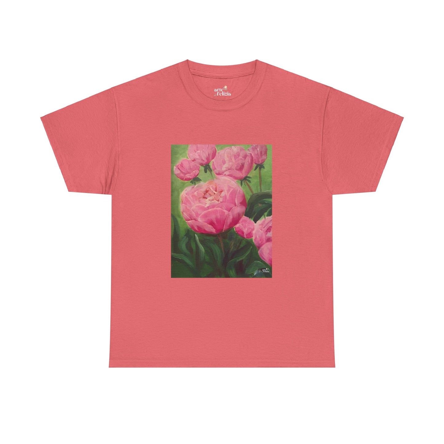 Unisex Heavy Cotton Tee - Pink Peonies