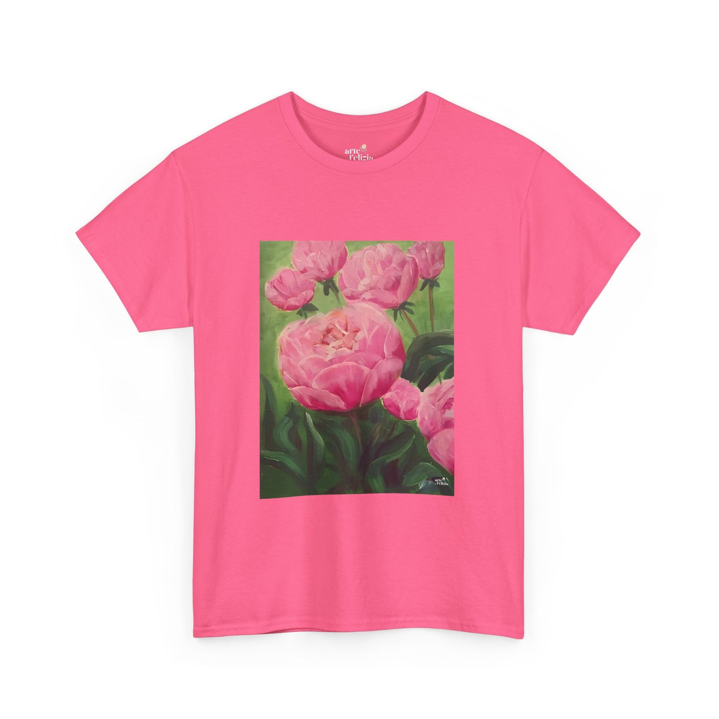 Unisex Heavy Cotton Tee - Pink Peonies