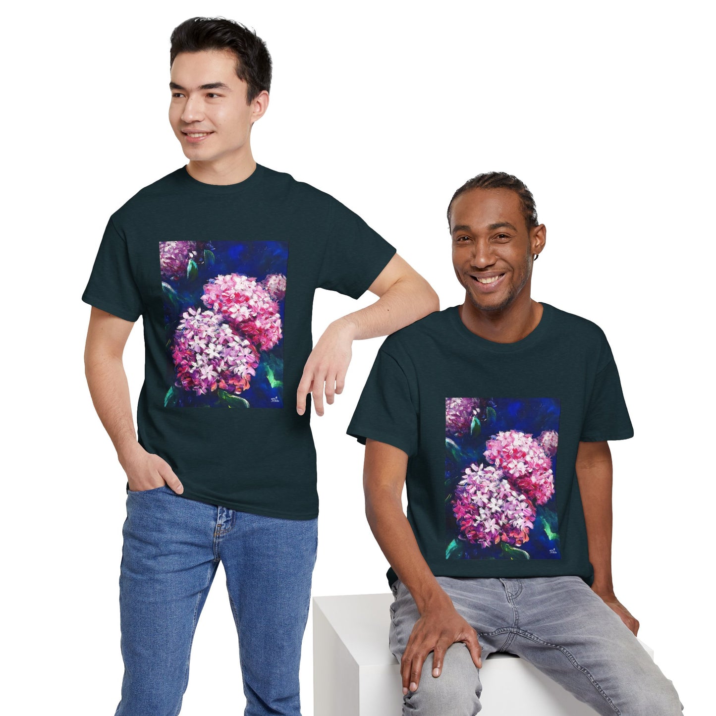 Unisex Heavy Cotton Tee - Hydrangeas