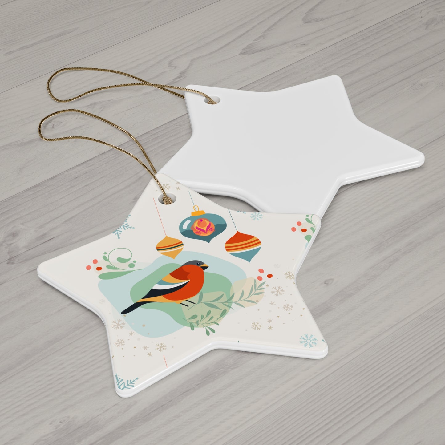 Ceramic Ornament, 4 Shapes - Christmas (bird)