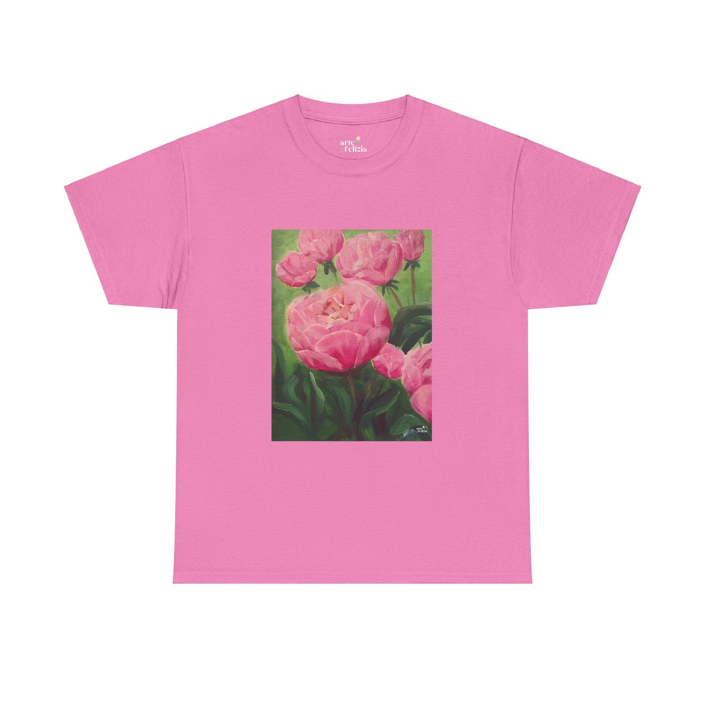 Unisex Heavy Cotton Tee - Pink Peonies