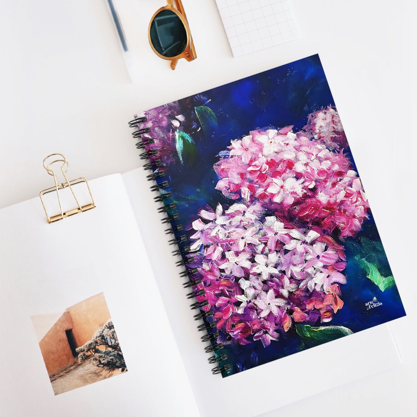 Spiral Notebook - Ruled Line - Hydrangeas