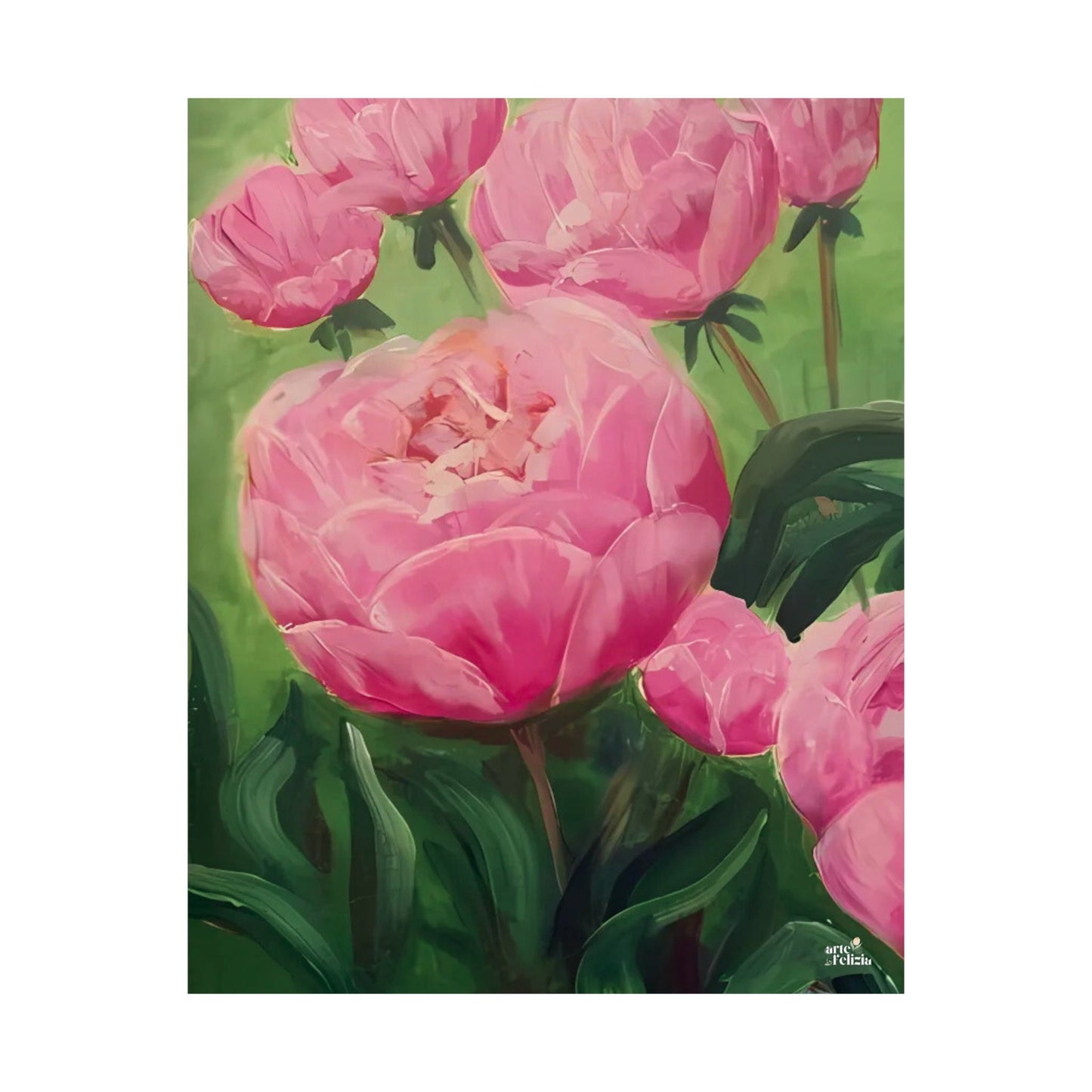 Matte Vertical Posters - Pink Peonies