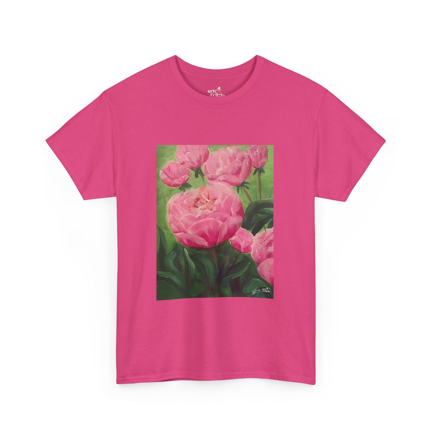 Unisex Heavy Cotton Tee - Pink Peonies