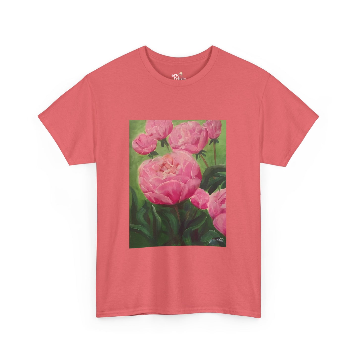 Unisex Heavy Cotton Tee - Pink Peonies