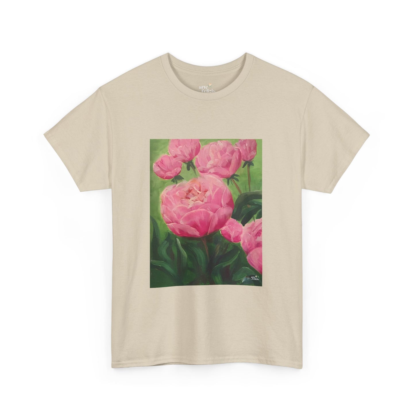 Unisex Heavy Cotton Tee - Pink Peonies