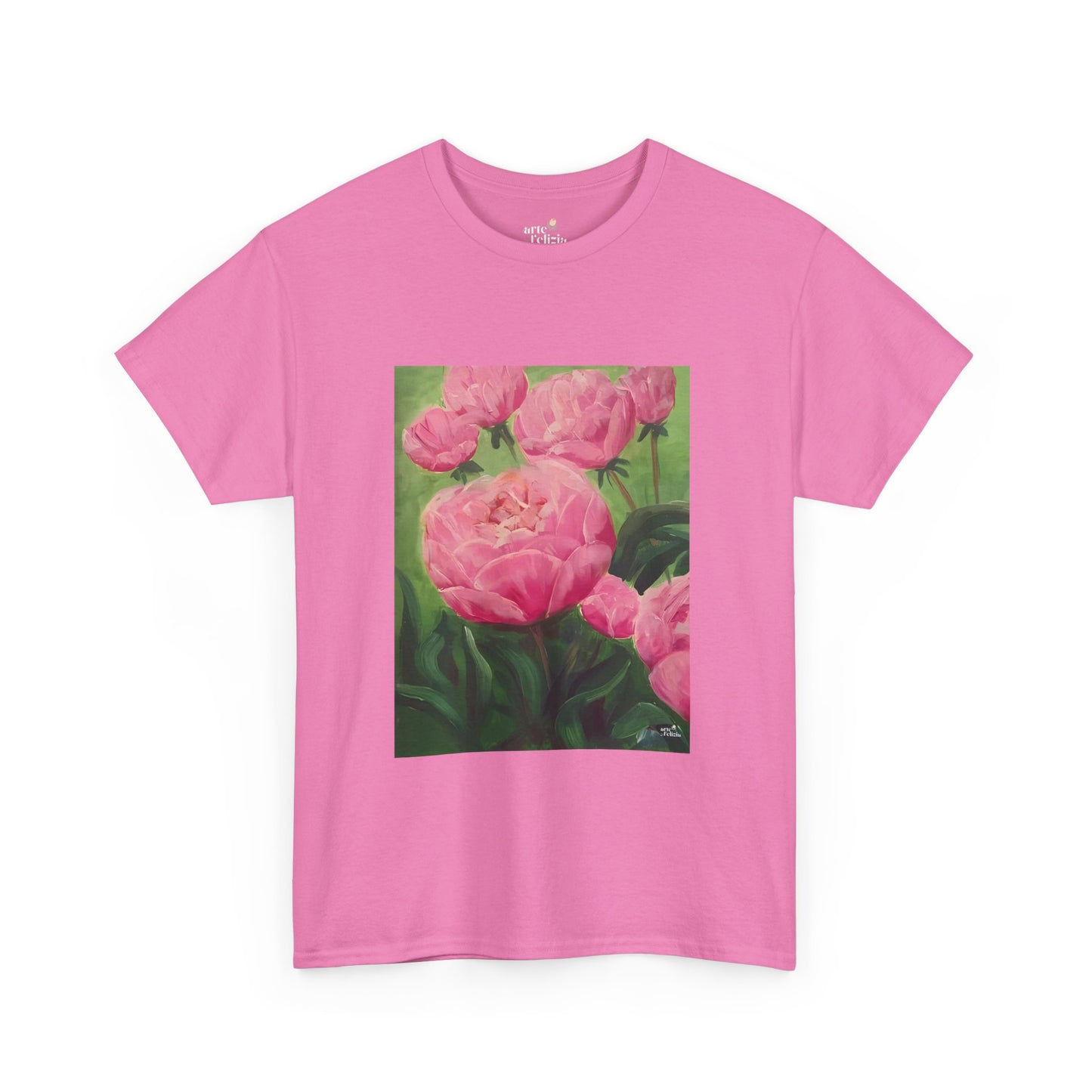 Unisex Heavy Cotton Tee - Pink Peonies