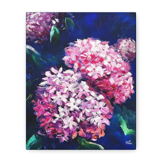 Matte Canvas, Stretched, 1.25" - Hydrangeas