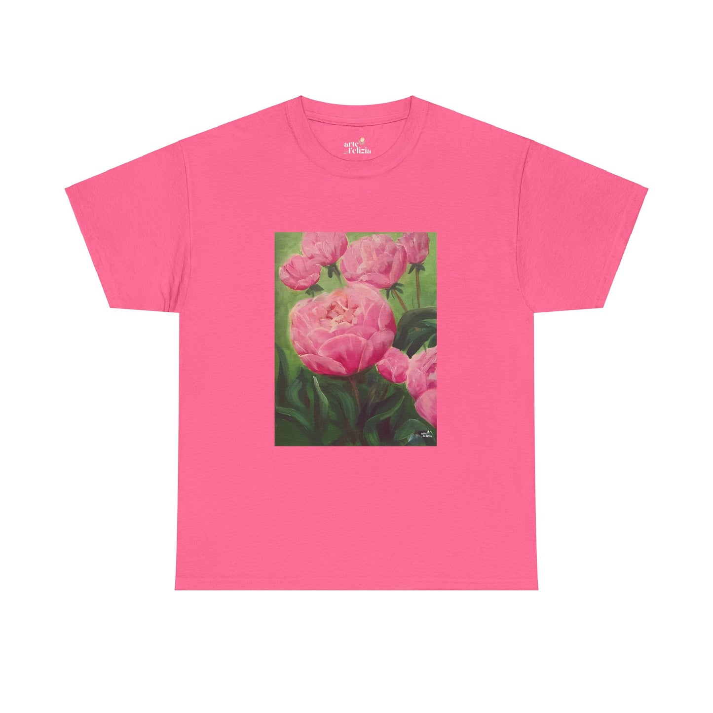 Unisex Heavy Cotton Tee - Pink Peonies