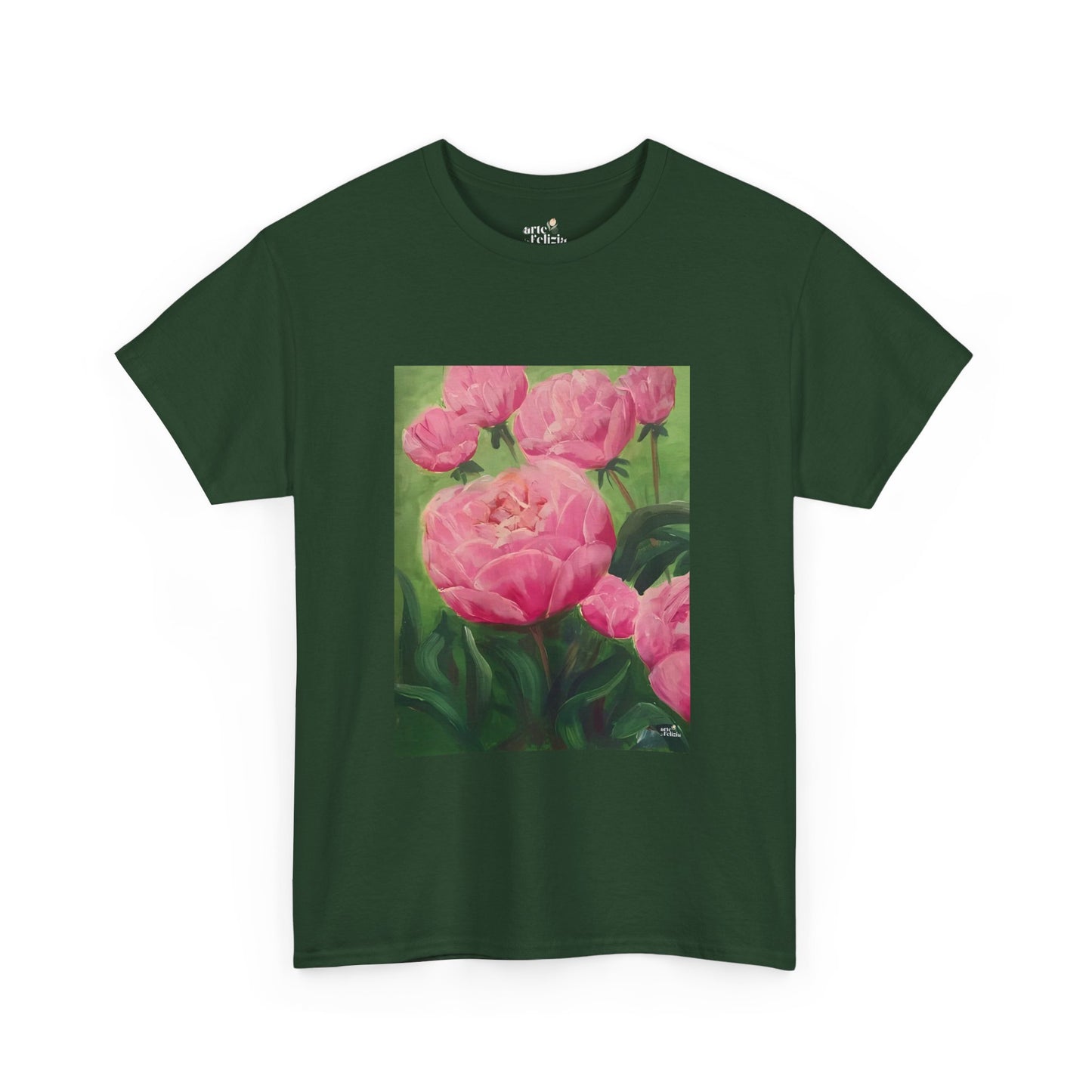 Unisex Heavy Cotton Tee - Pink Peonies