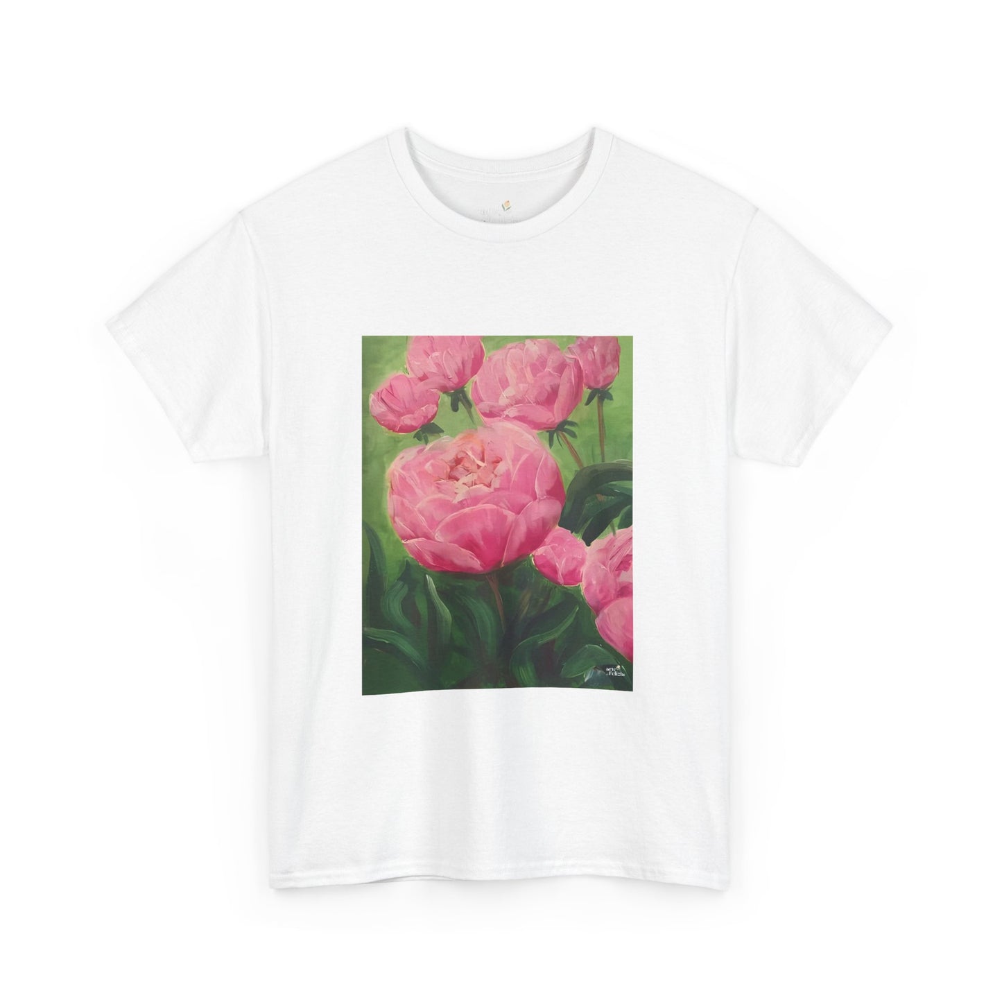 Unisex Heavy Cotton Tee - Pink Peonies