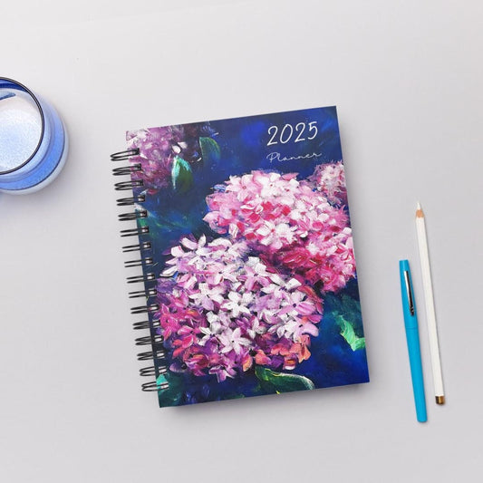 2025 Downloadable Planner - Canva editable template - Hydrangeas