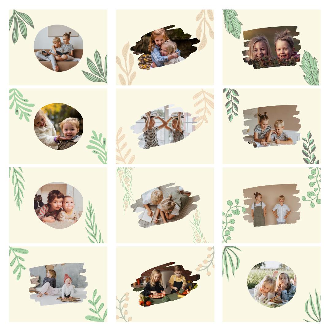 2025 Downloadable Family Wall Calendar - Canva editable template - Leaves